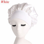 1PC Women Wide Band Satin silk Bonnet Cap Comfortable Night Sleep Cap Ladies Soft Silk Long Hair Care Bonnet Headwrap