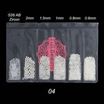 0.4/0.6mm Mini Small Stainless Steel Beads Nails Art Decorations Gun Grey Rose Gold Caviar DIY Tool Nail Studs Accessories CH026