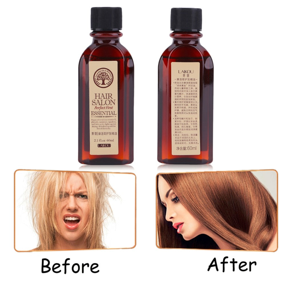 60ML Multifunctional Hair Care Moroccan Pure Argan Oil Essential Scalp Treatments Women Dry Hair Repair Oil Moisturizing Hair