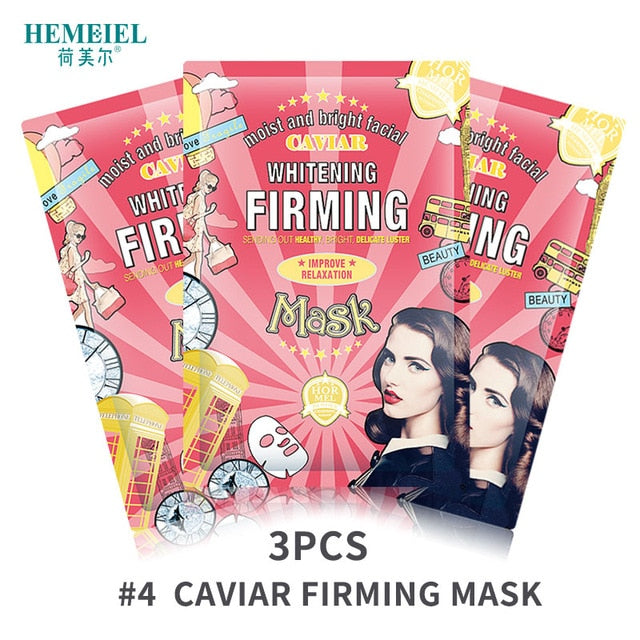 HEMEIEL 3PCS Hyaluronic Acid Face Mask Moisturizing Collagen Korean Mask Sheet Acne Treatment Mask Facial Skin Care Cosmetics