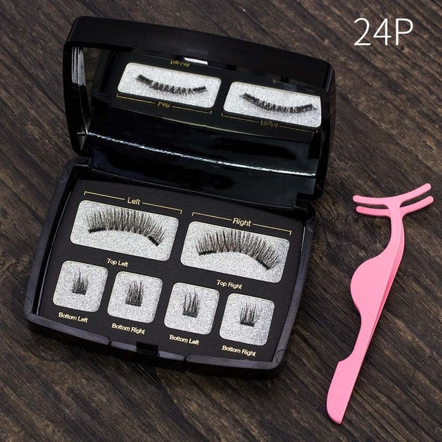 Genailish Magnetic Eyeashes Handmade Natural False Eyelash with custom packaging Makeup Tool Box Acrylic Magnet Lashes SCT06