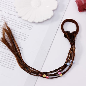 New Girls Colorful Wigs Ponytail Hair Ornament Headbands Rubber Bands Beauty Hair Bands Headwear Kids Hair Accessories Head Band